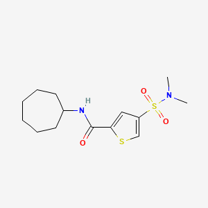 molecular formula C14H22N2O3S2 B5503417 N-cycloheptyl-4-[(dimethylamino)sulfonyl]-2-thiophenecarboxamide 