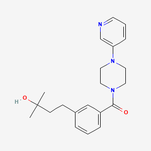 molecular formula C21H27N3O2 B5503509 2-甲基-4-(3-{[4-(3-吡啶基)-1-哌嗪基]羰基}苯基)-2-丁醇 