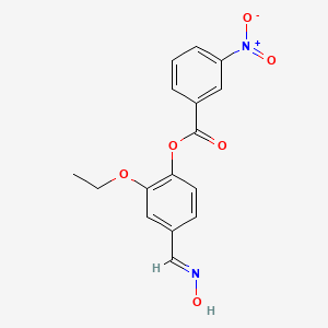 molecular formula C16H14N2O6 B5503572 2-乙氧基-4-[(羟亚氨基)甲基]苯基3-硝基苯甲酸酯 