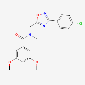 molecular formula C19H18ClN3O4 B5503581 N-{[3-(4-chlorophenyl)-1,2,4-oxadiazol-5-yl]methyl}-3,5-dimethoxy-N-methylbenzamide 