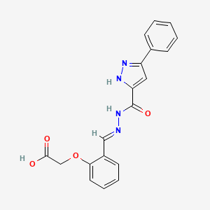 [2-((E)-{[(3-phenyl-1H-pyrazol-5-yl)carbonyl]hydrazono}methyl)phenoxy]acetic acid