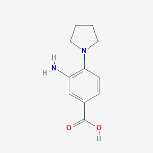molecular formula C11H14N2O2 B055036 3-Amino-4-pyrrolidin-1-yl-benzoic acid CAS No. 123986-58-3