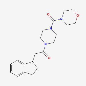 molecular formula C20H27N3O3 B5503651 4-{[4-(2,3-dihydro-1H-inden-1-ylacetyl)-1-piperazinyl]carbonyl}morpholine 