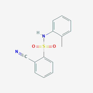 molecular formula C14H12N2O2S B5503684 2-cyano-N-(2-methylphenyl)benzenesulfonamide 