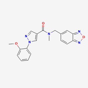 molecular formula C19H17N5O3 B5503698 N-(2,1,3-benzoxadiazol-5-ylmethyl)-1-(2-methoxyphenyl)-N-methyl-1H-pyrazole-4-carboxamide 