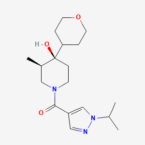 (3R*,4R*)-1-[(1-isopropyl-1H-pyrazol-4-yl)carbonyl]-3-methyl-4-(tetrahydro-2H-pyran-4-yl)piperidin-4-ol