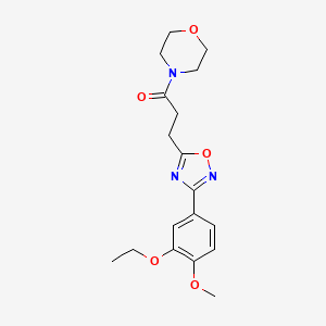 4-{3-[3-(3-ethoxy-4-methoxyphenyl)-1,2,4-oxadiazol-5-yl]propanoyl}morpholine