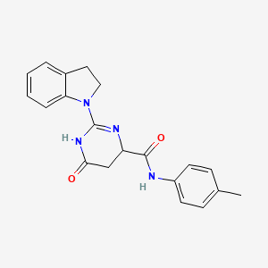 2-(2,3-dihydro-1H-indol-1-yl)-N-(4-methylphenyl)-6-oxo-3,4,5,6-tetrahydro-4-pyrimidinecarboxamide