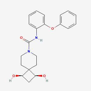 molecular formula C21H24N2O4 B5503733 (1R*,3S*)-1,3-dihydroxy-N-(2-phenoxyphenyl)-7-azaspiro[3.5]nonane-7-carboxamide 