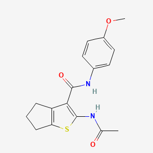 molecular formula C17H18N2O3S B5503742 2-(acetylamino)-N-(4-methoxyphenyl)-5,6-dihydro-4H-cyclopenta[b]thiophene-3-carboxamide 