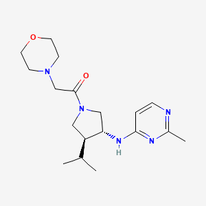 molecular formula C18H29N5O2 B5503745 N-[rel-(3R,4S)-4-isopropyl-1-(4-morpholinylacetyl)-3-pyrrolidinyl]-2-methyl-4-pyrimidinamine dihydrochloride 