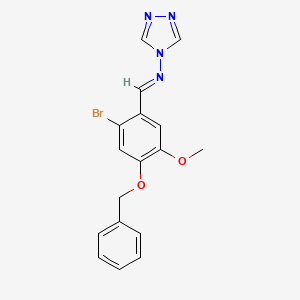 molecular formula C17H15BrN4O2 B5503768 N-[4-(苯甲氧基)-2-溴-5-甲氧基苄叉]-4H-1,2,4-三唑-4-胺 