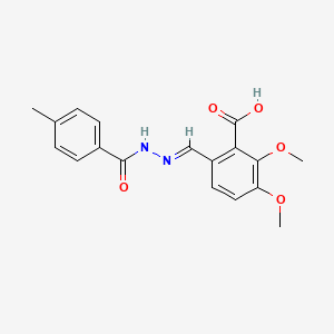 molecular formula C18H18N2O5 B5503778 2,3-dimethoxy-6-[2-(4-methylbenzoyl)carbonohydrazonoyl]benzoic acid 