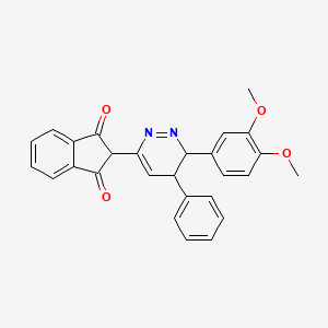 molecular formula C27H22N2O4 B5503790 2-[6-(3,4-dimethoxyphenyl)-5-phenyl-5,6-dihydro-3-pyridazinyl]-1H-indene-1,3(2H)-dione 