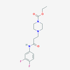 ethyl 4-{3-[(3,4-difluorophenyl)amino]-3-oxopropyl}-1-piperazinecarboxylate