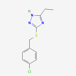 molecular formula C11H12ClN3S B5503840 5-[(4-chlorobenzyl)thio]-3-ethyl-1H-1,2,4-triazole 