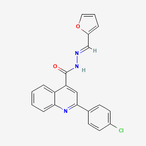 molecular formula C21H14ClN3O2 B5503844 2-(4-chlorophenyl)-N'-(2-furylmethylene)-4-quinolinecarbohydrazide 