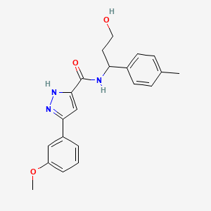 N-[3-hydroxy-1-(4-methylphenyl)propyl]-3-(3-methoxyphenyl)-1H-pyrazole-5-carboxamide