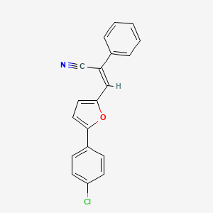 molecular formula C19H12ClNO B5503875 3-[5-(4-chlorophenyl)-2-furyl]-2-phenylacrylonitrile 