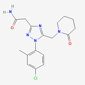 2-{1-(4-chloro-2-methylphenyl)-5-[(2-oxopiperidin-1-yl)methyl]-1H-1,2,4-triazol-3-yl}acetamide