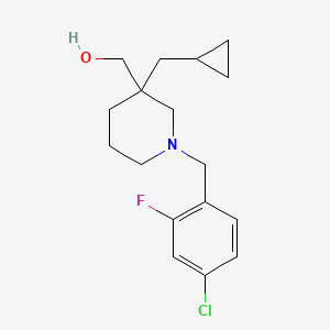 molecular formula C17H23ClFNO B5503895 [1-(4-chloro-2-fluorobenzyl)-3-(cyclopropylmethyl)piperidin-3-yl]methanol 