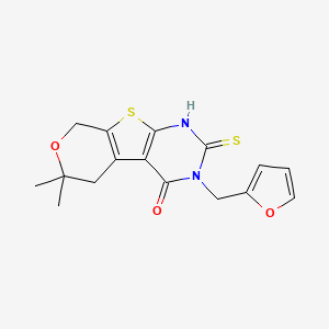 molecular formula C16H16N2O3S2 B5503986 3-(2-furylmethyl)-2-mercapto-6,6-dimethyl-3,5,6,8-tetrahydro-4H-pyrano[4',3':4,5]thieno[2,3-d]pyrimidin-4-one 