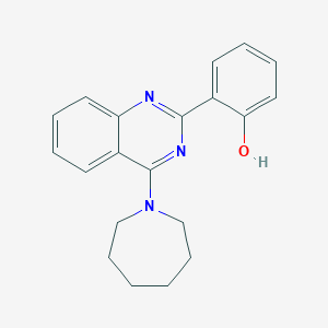 molecular formula C20H21N3O B5504018 2-[4-(1-氮杂环戊基)-2-喹唑啉基]苯酚 