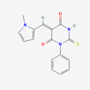 molecular formula C16H13N3O2S B5504040 5-[(1-methyl-1H-pyrrol-2-yl)methylene]-1-phenyl-2-thioxodihydro-4,6(1H,5H)-pyrimidinedione 