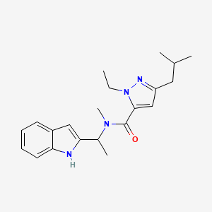 molecular formula C21H28N4O B5504074 1-乙基-N-[1-(1H-吲哚-2-基)乙基]-3-异丁基-N-甲基-1H-吡唑-5-甲酰胺 