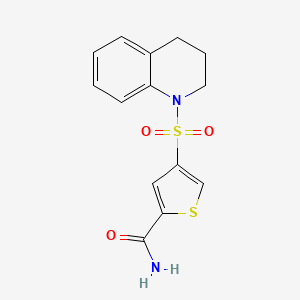 molecular formula C14H14N2O3S2 B5504094 4-(3,4-dihydro-1(2H)-quinolinylsulfonyl)-2-thiophenecarboxamide 