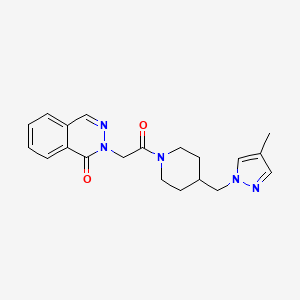 molecular formula C20H23N5O2 B5504095 2-(2-{4-[(4-methyl-1H-pyrazol-1-yl)methyl]piperidin-1-yl}-2-oxoethyl)phthalazin-1(2H)-one 
