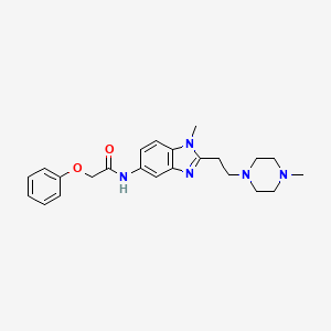 molecular formula C23H29N5O2 B5504121 N-{1-甲基-2-[2-(4-甲基-1-哌嗪基)乙基]-1H-苯并咪唑-5-基}-2-苯氧基乙酰胺 