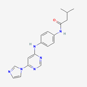 molecular formula C18H20N6O B5504126 N-(4-{[6-(1H-咪唑-1-基)-4-嘧啶基]氨基}苯基)-3-甲基丁酰胺 