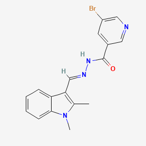 5-bromo-N'-[(1,2-dimethyl-1H-indol-3-yl)methylene]nicotinohydrazide