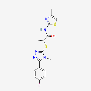2-{[5-(4-fluorophenyl)-4-methyl-4H-1,2,4-triazol-3-yl]thio}-N-(4-methyl-1,3-thiazol-2-yl)propanamide