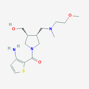 molecular formula C15H25N3O3S B5504181 ((3R*,4R*)-1-[(3-amino-2-thienyl)carbonyl]-4-{[(2-methoxyethyl)(methyl)amino]methyl}pyrrolidin-3-yl)methanol 