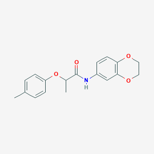 molecular formula C18H19NO4 B5504199 N-(2,3-dihydro-1,4-benzodioxin-6-yl)-2-(4-methylphenoxy)propanamide 