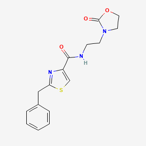 molecular formula C16H17N3O3S B5504201 2-苄基-N-[2-(2-氧代-1,3-恶唑烷-3-基)乙基]-1,3-噻唑-4-甲酰胺 