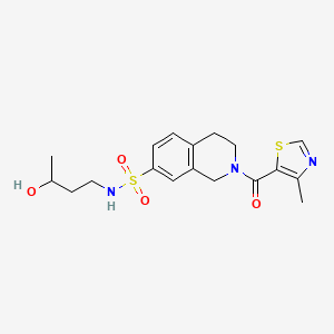 N-(3-hydroxybutyl)-2-[(4-methyl-1,3-thiazol-5-yl)carbonyl]-1,2,3,4-tetrahydroisoquinoline-7-sulfonamide