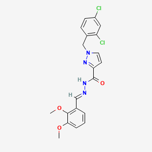 molecular formula C20H18Cl2N4O3 B5504243 1-(2,4-二氯苄基)-N'-(2,3-二甲氧基亚苄基)-1H-吡唑-3-甲酰肼 