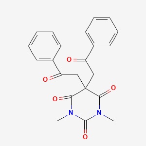 molecular formula C22H20N2O5 B5504253 1,3-dimethyl-5,5-bis(2-oxo-2-phenylethyl)-2,4,6(1H,3H,5H)-pyrimidinetrione 