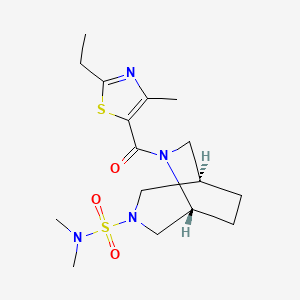 molecular formula C16H26N4O3S2 B5504262 (1R*,5R*)-6-[(2-ethyl-4-methyl-1,3-thiazol-5-yl)carbonyl]-N,N-dimethyl-3,6-diazabicyclo[3.2.2]nonane-3-sulfonamide 