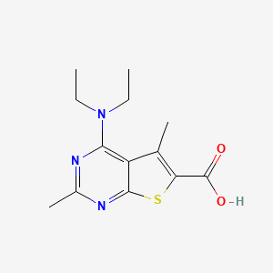 molecular formula C13H17N3O2S B5504276 4-(diethylamino)-2,5-dimethylthieno[2,3-d]pyrimidine-6-carboxylic acid 