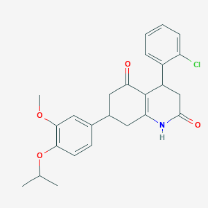 molecular formula C25H26ClNO4 B5504277 4-(2-氯苯基)-7-(4-异丙氧基-3-甲氧基苯基)-4,6,7,8-四氢-2,5(1H,3H)-喹啉二酮 