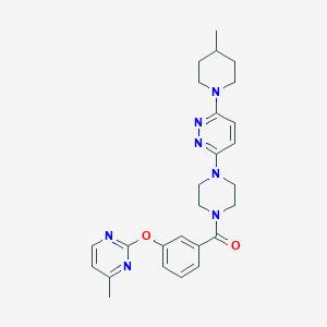 3-(4-methyl-1-piperidinyl)-6-(4-{3-[(4-methyl-2-pyrimidinyl)oxy]benzoyl}-1-piperazinyl)pyridazine