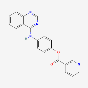 molecular formula C20H14N4O2 B5504312 4-(4-quinazolinylamino)phenyl nicotinate 