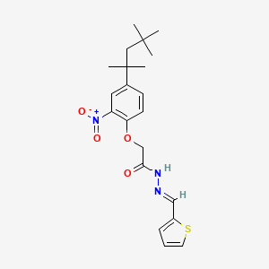 molecular formula C21H27N3O4S B5504315 2-[2-nitro-4-(1,1,3,3-tetramethylbutyl)phenoxy]-N'-(2-thienylmethylene)acetohydrazide 