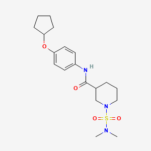 molecular formula C19H29N3O4S B5504327 N-[4-(cyclopentyloxy)phenyl]-1-[(dimethylamino)sulfonyl]-3-piperidinecarboxamide 