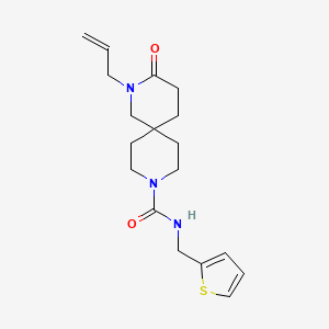 molecular formula C18H25N3O2S B5504328 2-烯丙基-3-氧代-N-(2-噻吩基甲基)-2,9-二氮杂螺[5.5]十一烷-9-甲酰胺 