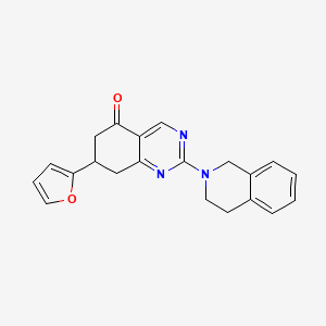 molecular formula C21H19N3O2 B5504334 2-(3,4-dihydroisoquinolin-2(1H)-yl)-7-(2-furyl)-7,8-dihydroquinazolin-5(6H)-one 